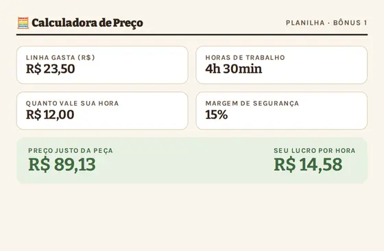 Prévia: Calculadora de Preço do Crochê